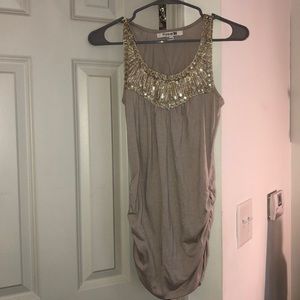 Small Sequins Nude Tank top
